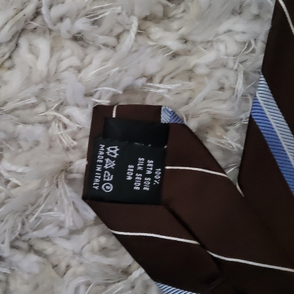 Valentino striped tie Blue Brown - Picture 3 of 4